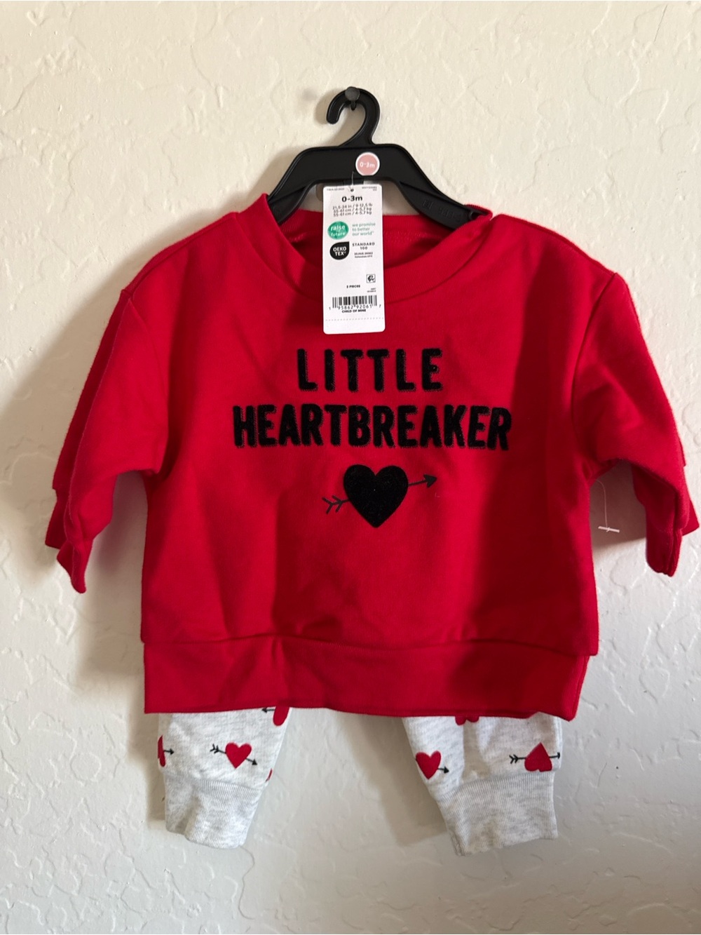 Carter's Red "Little Heartbreaker" Sweatshirt & Heart Leggings Set